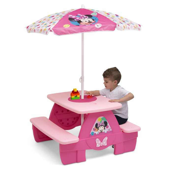 Delta Children Disney Minnie Mouse 4 Seat Activity Picnic Table With ...